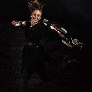 A small aperture & high shutter speed, coupled with off camera flashes allow the jumping model to be frozen in space, while also avoiding illumination of the background